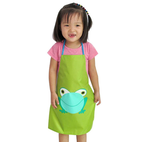 Child Apron 1PC Children Waterproof Frog Print apron Paint Eat Drink Outerwear Home Baking Cleaning Kitchen Aprons Accessories