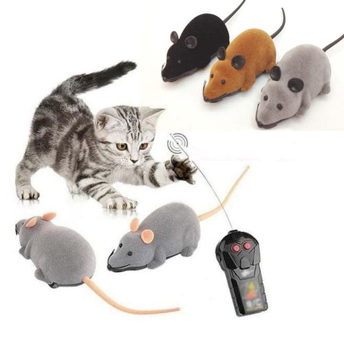 Mouse Toy Wireless Remote Control Electronic False Mice Interactive Toys Gift For Cats Kids Lovely Mouse Toy Black Brown Gray