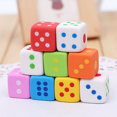 1 Pc Novelty Dice Shaped Erasers For Kids 3D Candy Color Rubber Eraser Toys Kawaii Stationery School Office Supplies