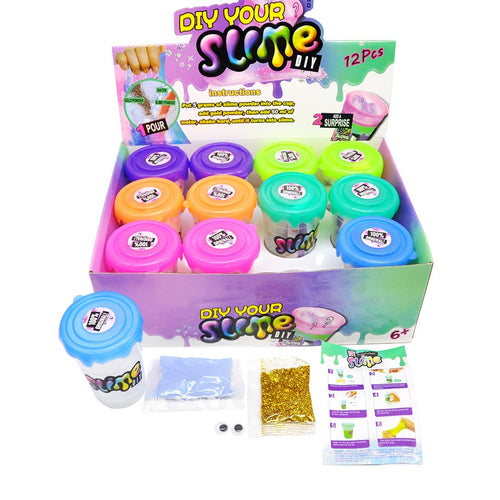 Creative Shake Slim DIY Children Handmade Crystal Mud Toys Slime Powder and Filling With Color Box kit