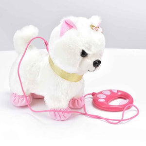 Robot Dog Sound Control Interactive Dog Electronic Toys Plush Puppy Pet Walk Bark Leash Teddy Toys For Children Birthday Gifts