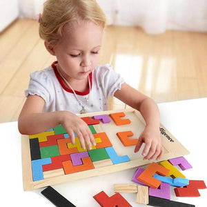 Tangram Brain Puzzle Toys Colorful Wooden Toys Tetris Game