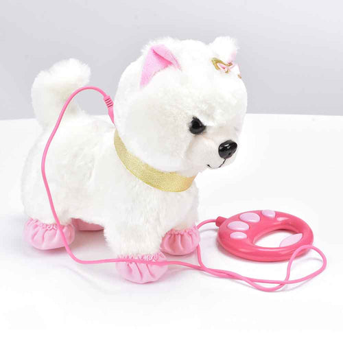 Robot Dog Sound Control Interactive Dog Electronic Toys Plush Puppy Pet Walk Bark Leash Teddy Toys For Children Birthday Gifts