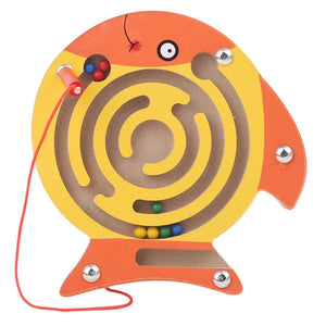 Children's magnetic maze toy children's wooden puzzle game toys children early education brain teasers wooden toys puzzle board