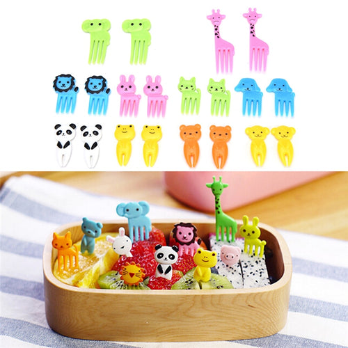 10pcs/pack Cartoon Children Spoon Fork Set Baby Feeding Spoon Kids eating Cutlery Baby Flatware accessories Baby Feeding Fork