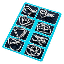 Load image into Gallery viewer, 8Pcs/Set Metal Montessori Puzzle Wire IQ Mind Brain Teaser Puzzles Children Adults Interactive Game Reliever Educational Toys