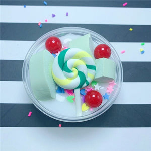 Slim Unzip toy mud Fluffy Candy Cute Lollipop Butter Slime DIY Stress Relief Children Kid Funny Sludge Slime Toy Gift 2019 New 2