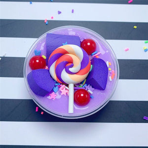 Slim Unzip toy mud Fluffy Candy Cute Lollipop Butter Slime DIY Stress Relief Children Kid Funny Sludge Slime Toy Gift 2019 New 2