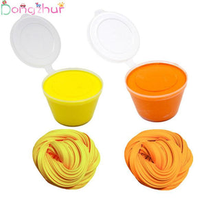 60ml DIY Snow Slime Slim Mud Kids Fluffy Floam Slime Mud Soft Scented Stress Relief Sludge Toy Orange Yellow Slim Mud