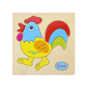 Baby Toys Wooden Puzzle Cute Cartoon Animal Intelligence Kids Educational  Gift Brain Teaser Children Tangram Shapes Jigsaw gift