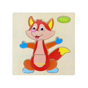 Baby Toys Wooden Puzzle Cute Cartoon Animal Intelligence Kids Educational  Gift Brain Teaser Children Tangram Shapes Jigsaw gift