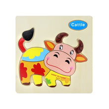 Load image into Gallery viewer, Baby Toys Wooden Puzzle Cute Cartoon Animal Intelligence Kids Educational  Gift Brain Teaser Children Tangram Shapes Jigsaw gift