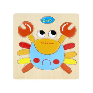 Baby Toys Wooden Puzzle Cute Cartoon Animal Intelligence Kids Educational  Gift Brain Teaser Children Tangram Shapes Jigsaw gift