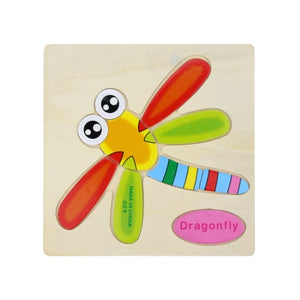 Baby Toys Wooden Puzzle Cute Cartoon Animal Intelligence Kids Educational  Gift Brain Teaser Children Tangram Shapes Jigsaw gift