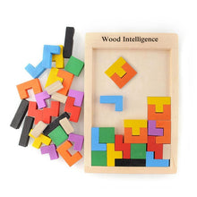 Load image into Gallery viewer, Colorful Wooden Toys Tangram Brain Teaser Puzzle Toys Tetris Game Preschool Magination Intellectual Educational Toys Kid Gift