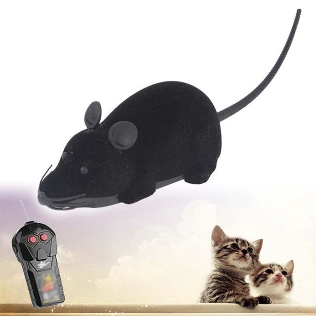 Mouse Toy Wireless Remote Control Electronic False Mice Interactive Toys Gift For Cats Kids Lovely Mouse Toy Black Brown Gray