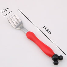 Load image into Gallery viewer, Cartoon Mickey Children Spoon Fork Set Baby Feeding Spoon Stainless Steel Kids Eating Utensils Toddler Baby Flatware Accessories