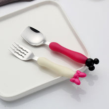 Load image into Gallery viewer, Cartoon Mickey Children Spoon Fork Set Baby Feeding Spoon Stainless Steel Kids Eating Utensils Toddler Baby Flatware Accessories